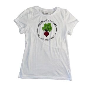 The Office Schrute Farms Dwight Fan Beets White Tee Women’s Size Large Funny